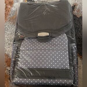 NEW Large 18” Premium Gray Polka Dot Diaper Backpack